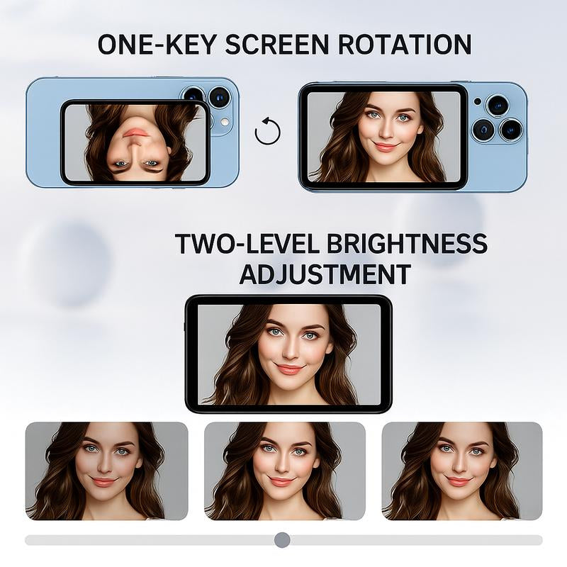 Vlog Selfie Monitor Screen Magnetic Vlog Monitor for Iphone/Samsung - Wireless 1080P and Wired 30Fps Recording, Phone Rear Camera with Built-In IE Screen for Live Streaming