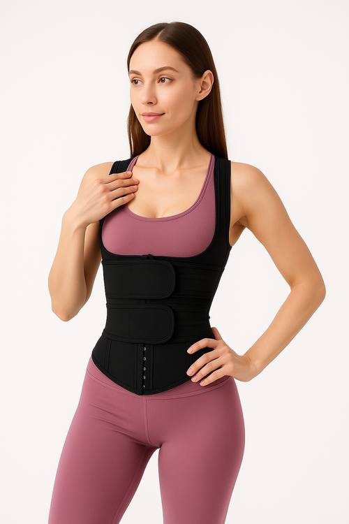 CurvEssence plus Size Waist Trainer Vest Compression Cotton Shapewear
